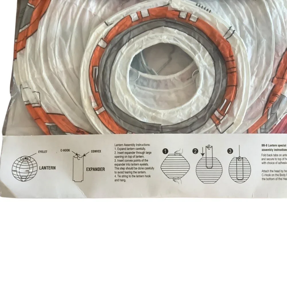 Star Wars Force Awakens Paper Lanterns 4-Piece Set BB-8 & Characters with String